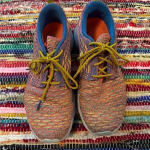 Nike Blue and Orange Sneakers with Knit Upper